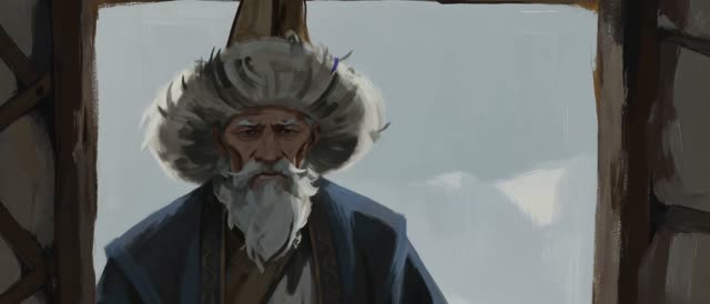 Style: 8K IMAX, traditional hand-drawn 2D animation, animated on twos at 12 frames per second — each drawing held for two frames then replaced, choppy stepped motion cadence, visible pose-to-pose timing, distinct keyframe drawings with no smooth in-between interpolation, hand-painted oil-brush texture on every drawing, brushstrokes shifting and redrawn from frame to frame, line jitter and boil between frames. No 3D render, no game engine, no CGI smoothness. The 12 principles of animation through