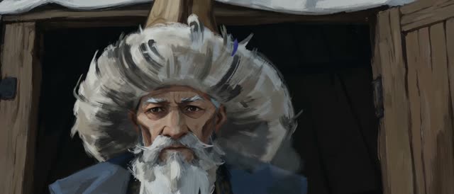 Style: 8K IMAX, traditional hand-drawn 2D animation, animated on twos at 12 frames per second — each drawing held for two frames then replaced, choppy stepped motion cadence, visible pose-to-pose timing, distinct keyframe drawings with no smooth in-between interpolation, hand-painted oil-brush texture on every drawing, brushstrokes shifting and redrawn from frame to frame, line jitter and boil between frames. No 3D render, no game engine, no CGI smoothness. The 12 principles of animation through